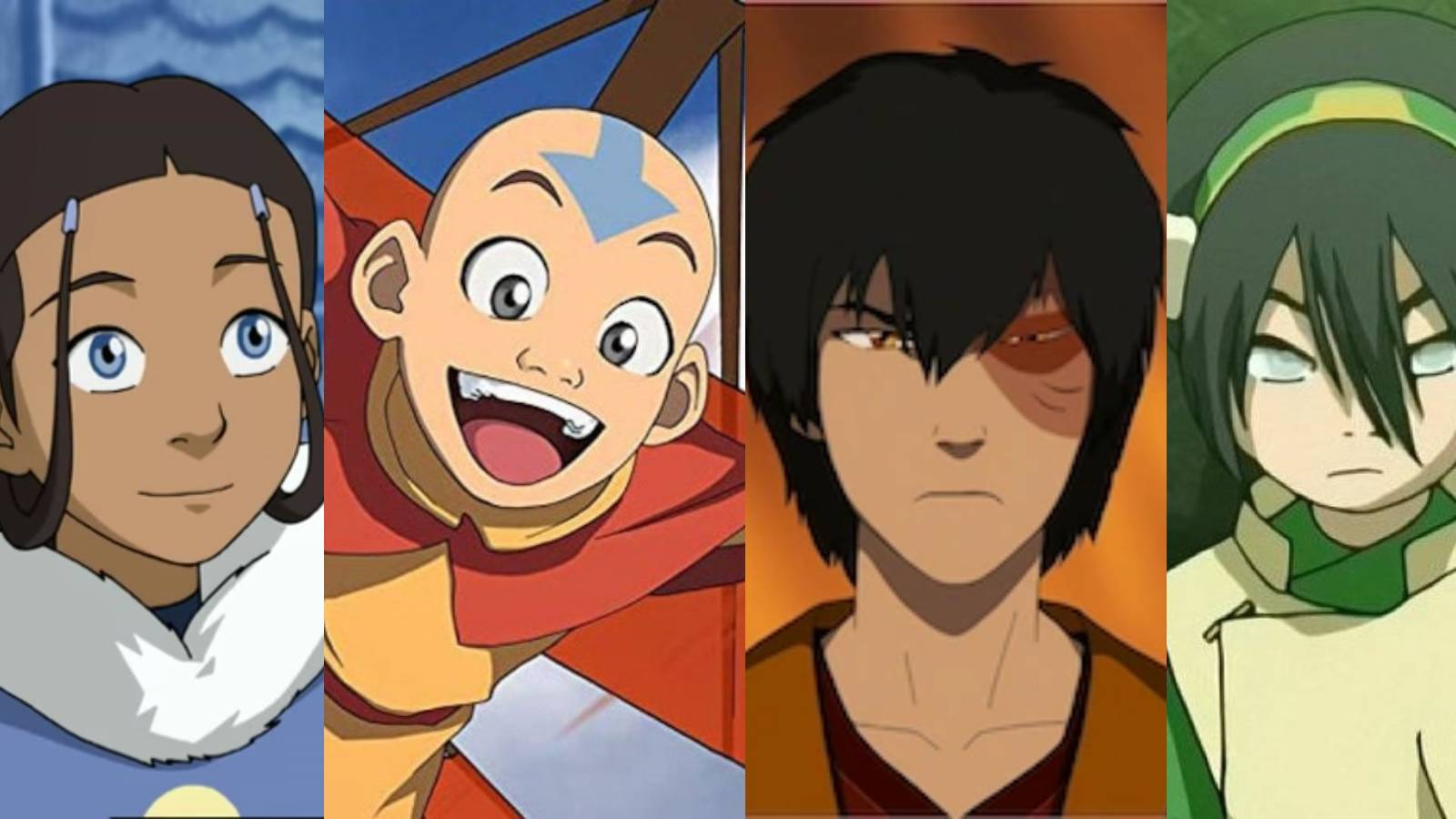 atla katara aang zuko toph