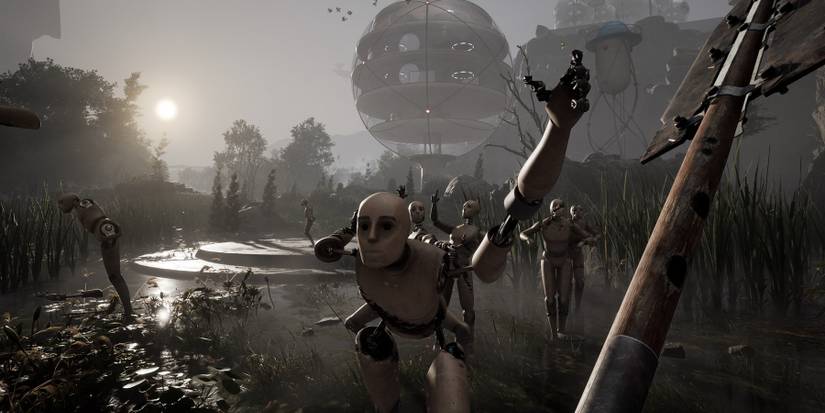 Atomic Heart - fighting robots in Annhilation Instinct