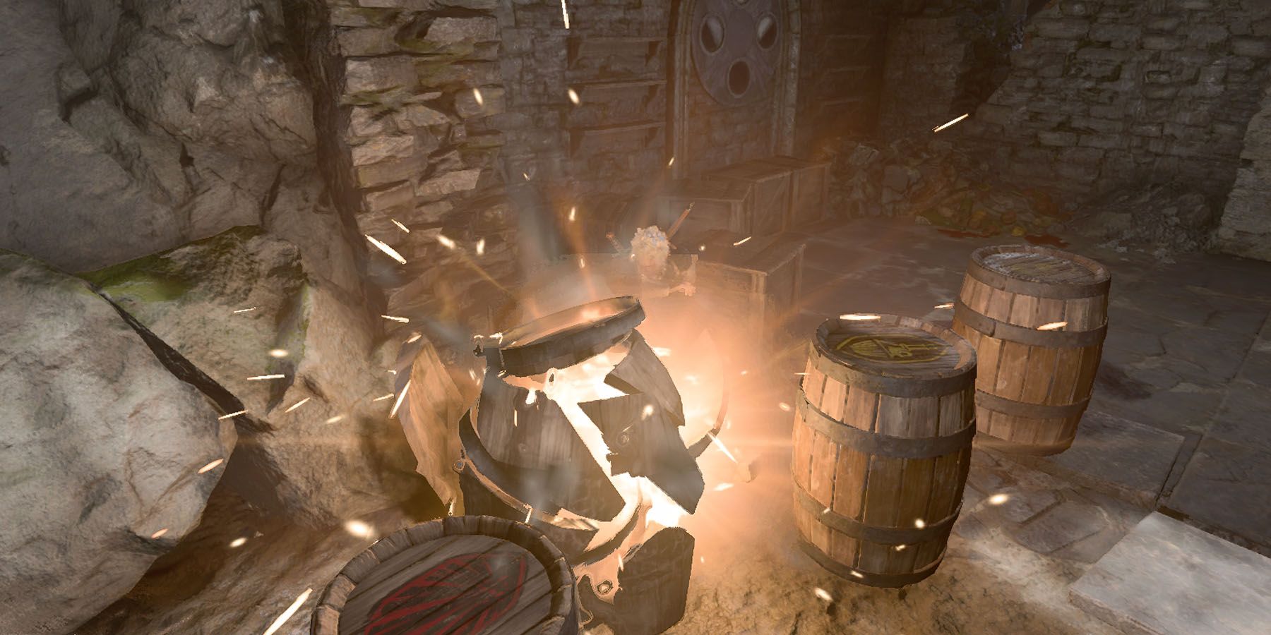 Attacking a barrel that is about to cause an explosion