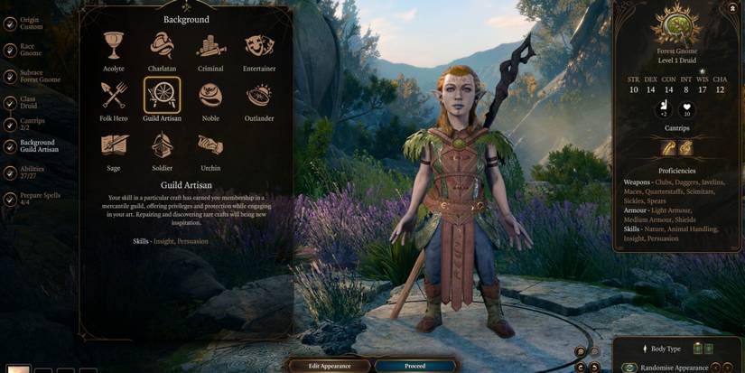 backgrounds baldur's gate 3 char creation