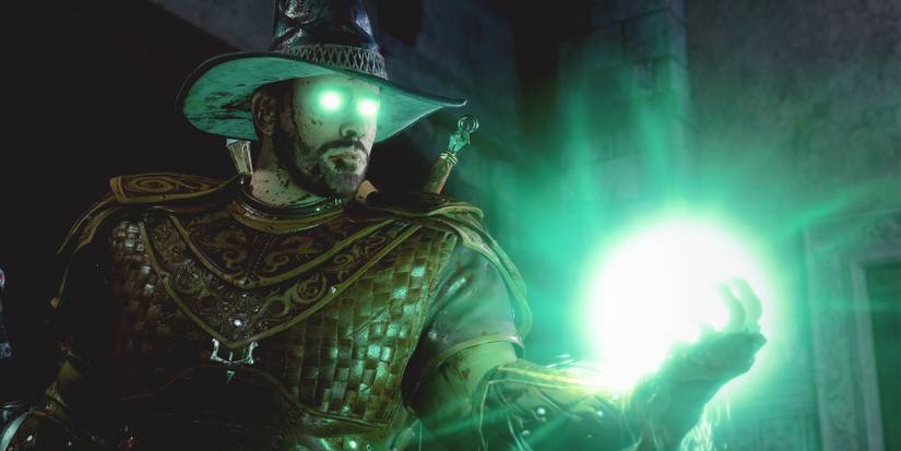 Baldur's Gate 3 custom protagonist using Speak with Dead spell in House of Healing