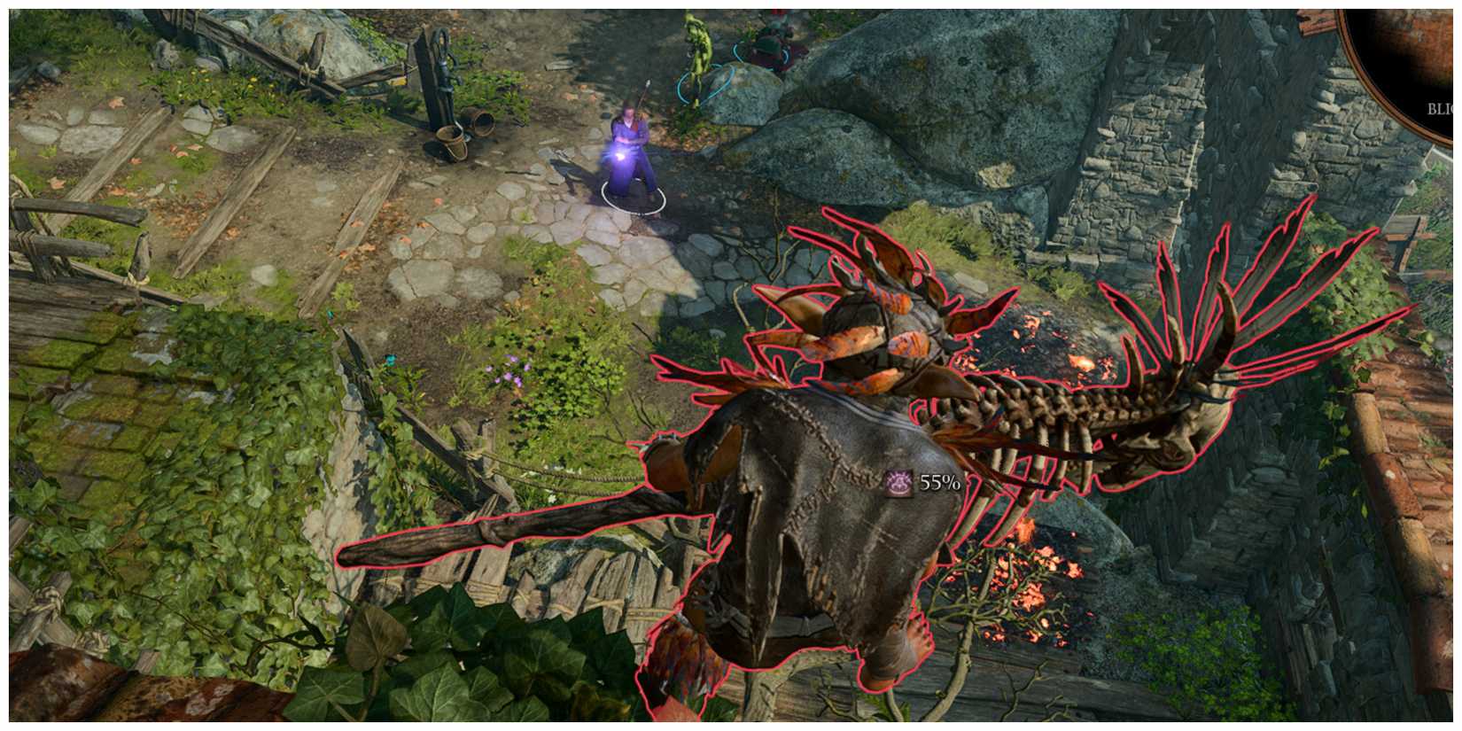 Baldur's Gate 3, Gale Casting Phantasmal Force On Goblin