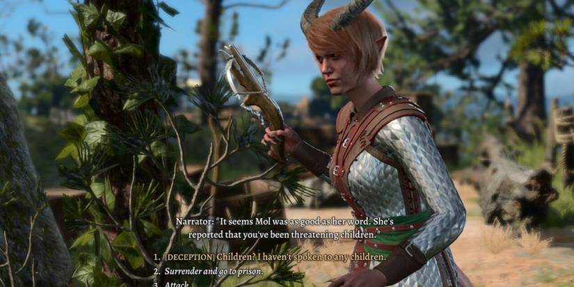 Baldur's Gate 3 trying to avoid arrest with deception