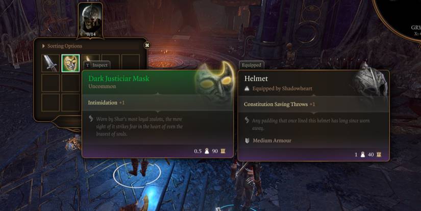 Baldurs Gate 3 Gold Farming Methods Unused Items Dark Justiciar Mask
