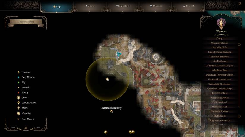 Baldurs Gate 3 House of Healing Map