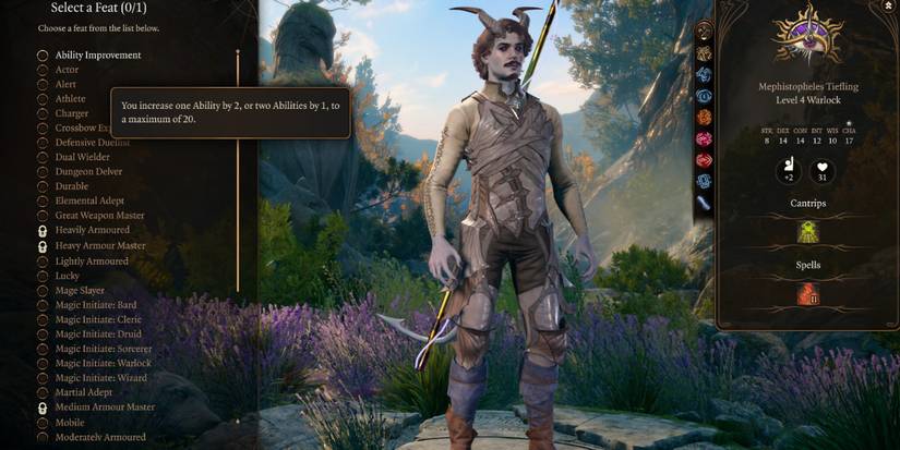 Baldurs Gate 3 What Are Feats List Character level Up lvl 4