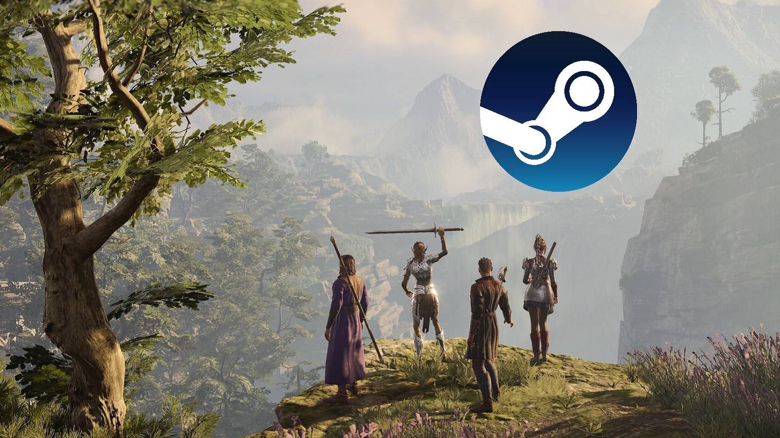 baldurs gate 3 with steam logo