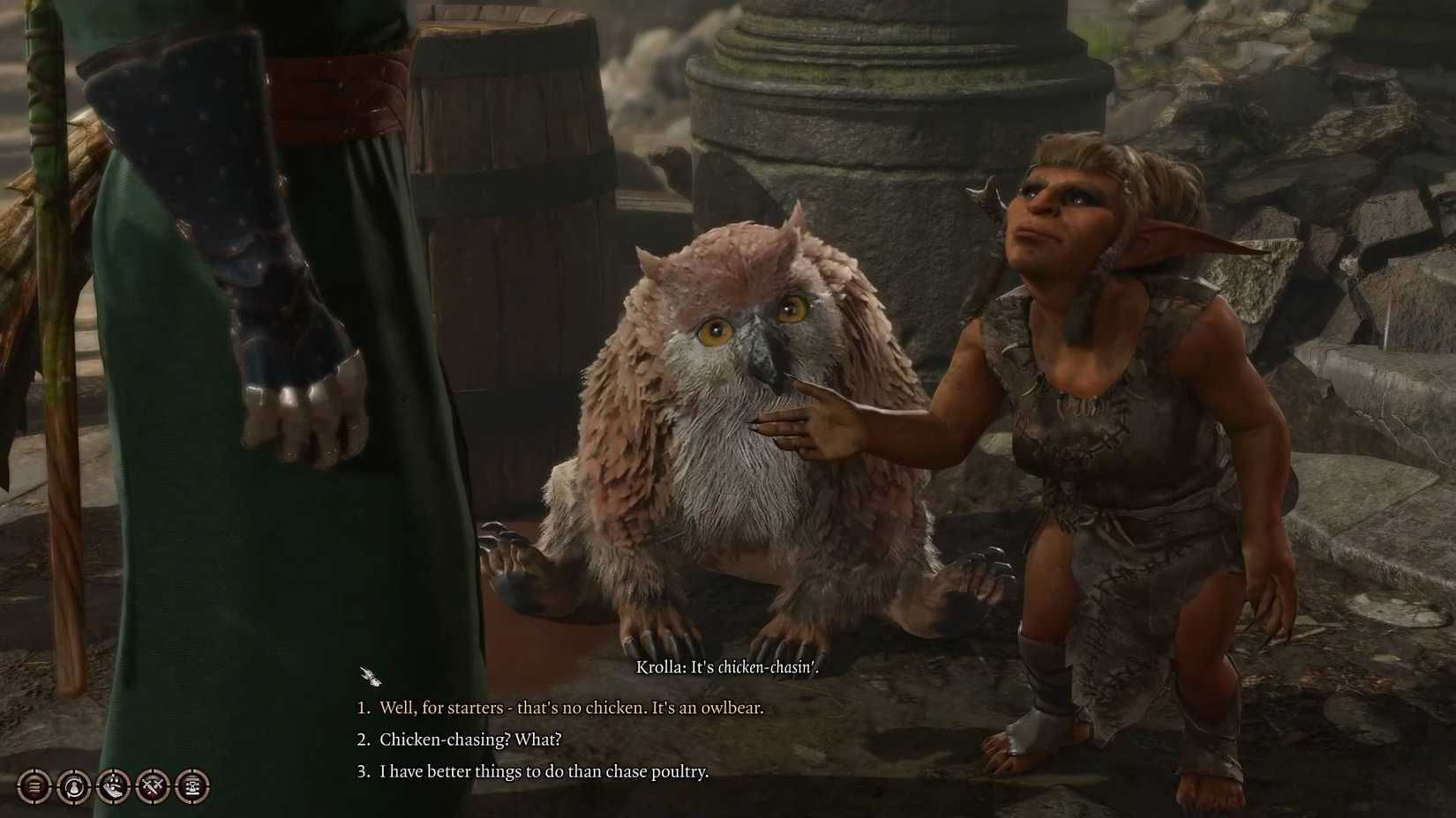 Baldurs Gate 3_Chicken Chasing_Owlbear Cub