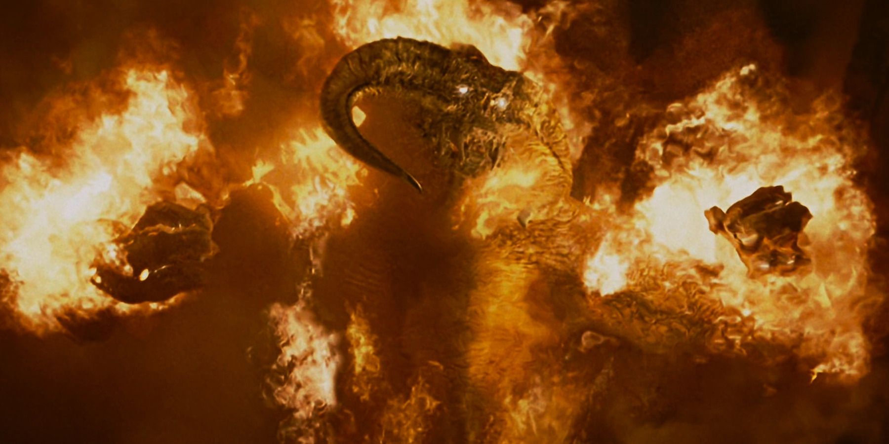 A flaming Balrog in The Lord Of The Rings