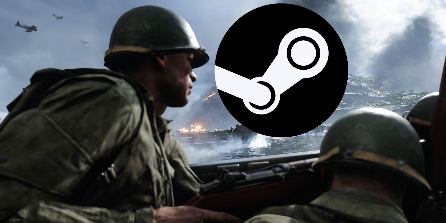 Battlefield 5 promo screenshot with Steam logo edit