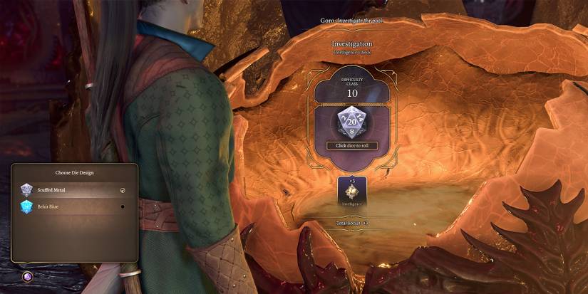 Baldur's Gate 3 Dice Roll Menu