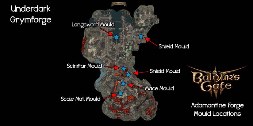 Grymforge Complete Map Baldur's Gate 3: All Adamantine Forge Mould Locations in Grymforge
