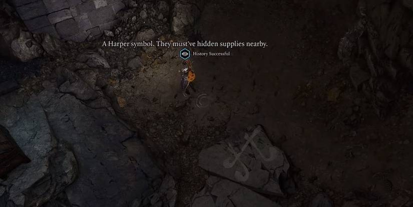 Harper Symbol on ground in Grymforge in Baldur's Gate 3