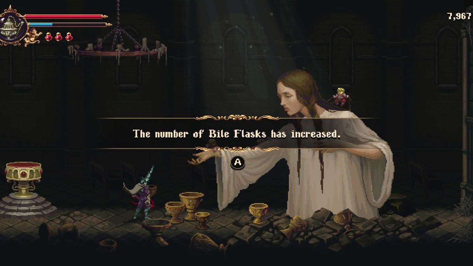 bile flasks increase carry more health blasphemous 2