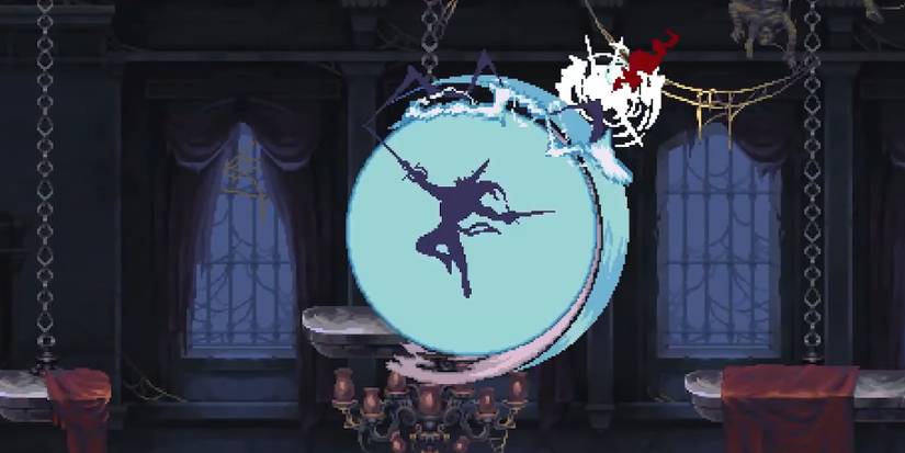 Blasphemous 2 - Penitent One Using Attack That Shows Silhoutte Of Sarmiento And Centella