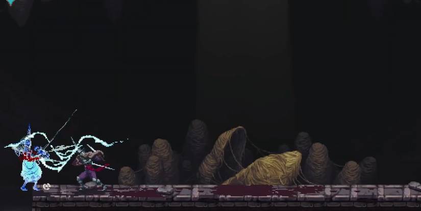 Blasphemous 2 - Slashing A Boss With Electricity Infused Weapons