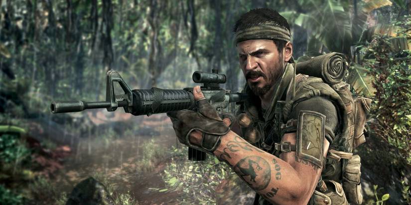 Call Of Duty Black Ops Character Points Gun Near Camera