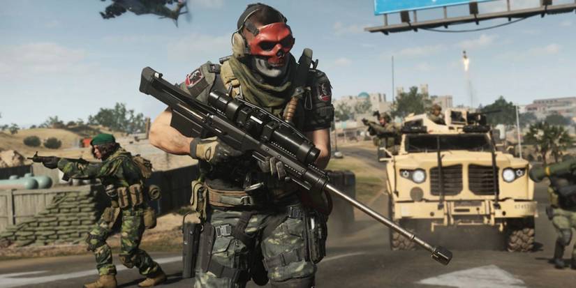 Call of Duty Warzone 2 masked soldier carrying sniper rifle