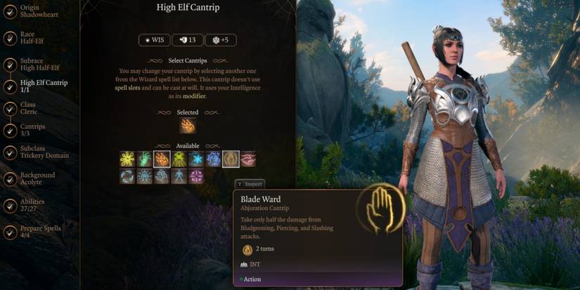 cantrip blade ward bg3 shadowheart