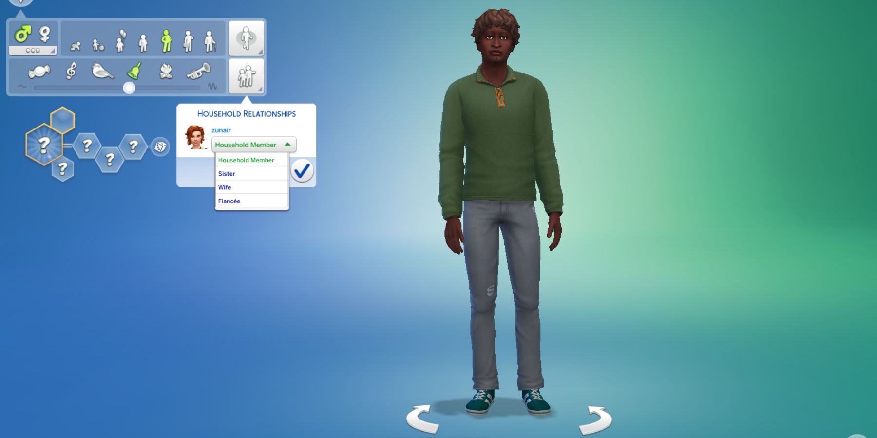 editing relationship for a new sim sims 4