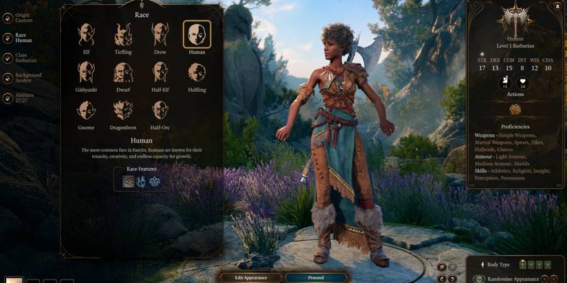 character creation race baldur's gate 3