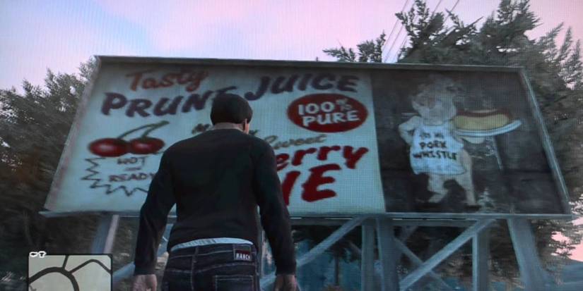 cherry pie farm sign with character in front of it