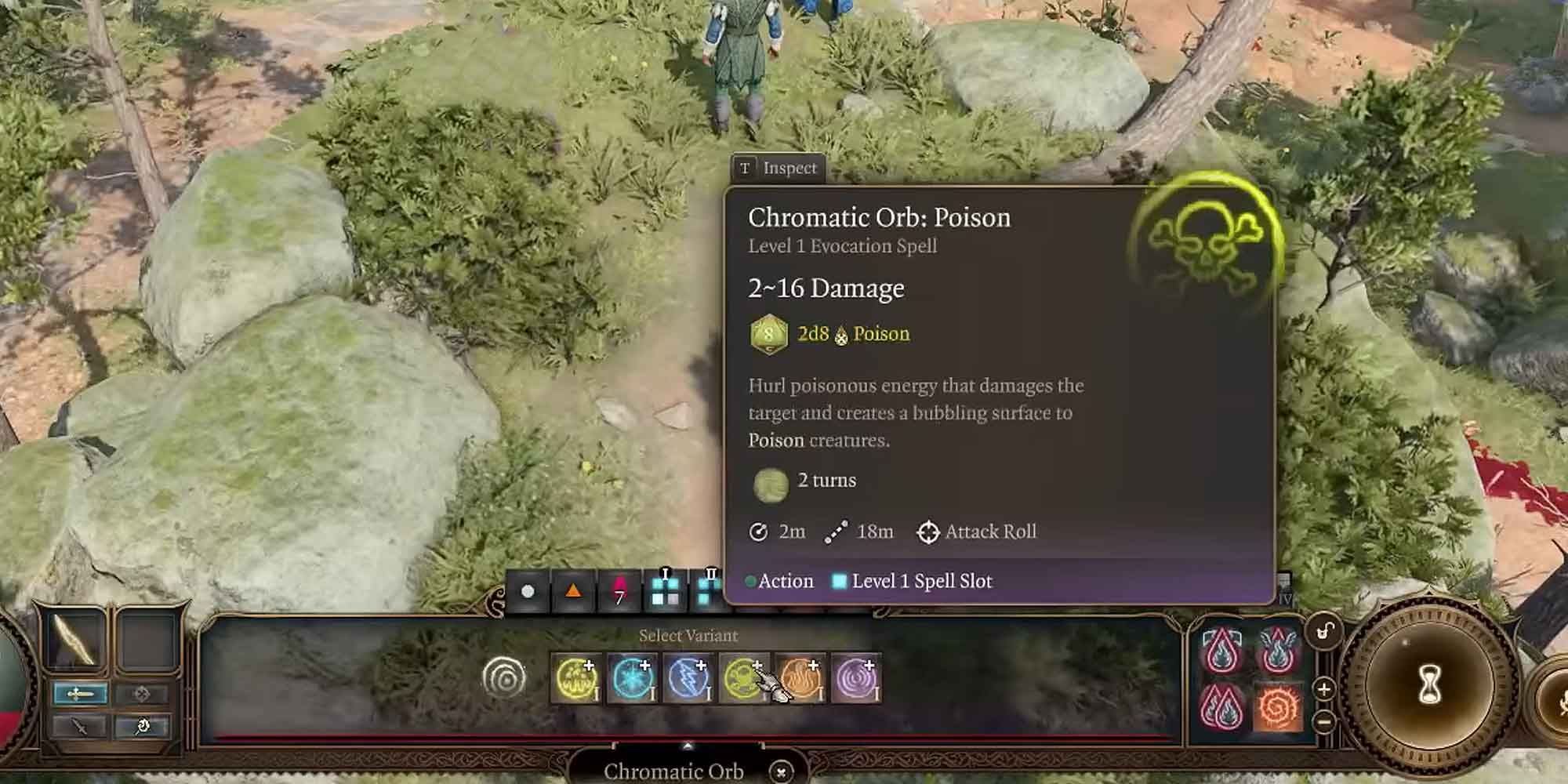 Using the Poison variant of Chromatic Orb s in Baldur's Gate 3