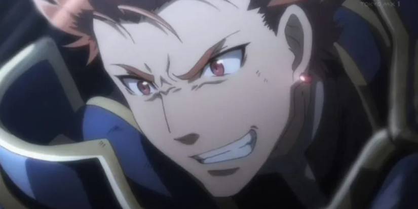 spearman Smiling while fighting a hobgoblin in Goblin Slayer