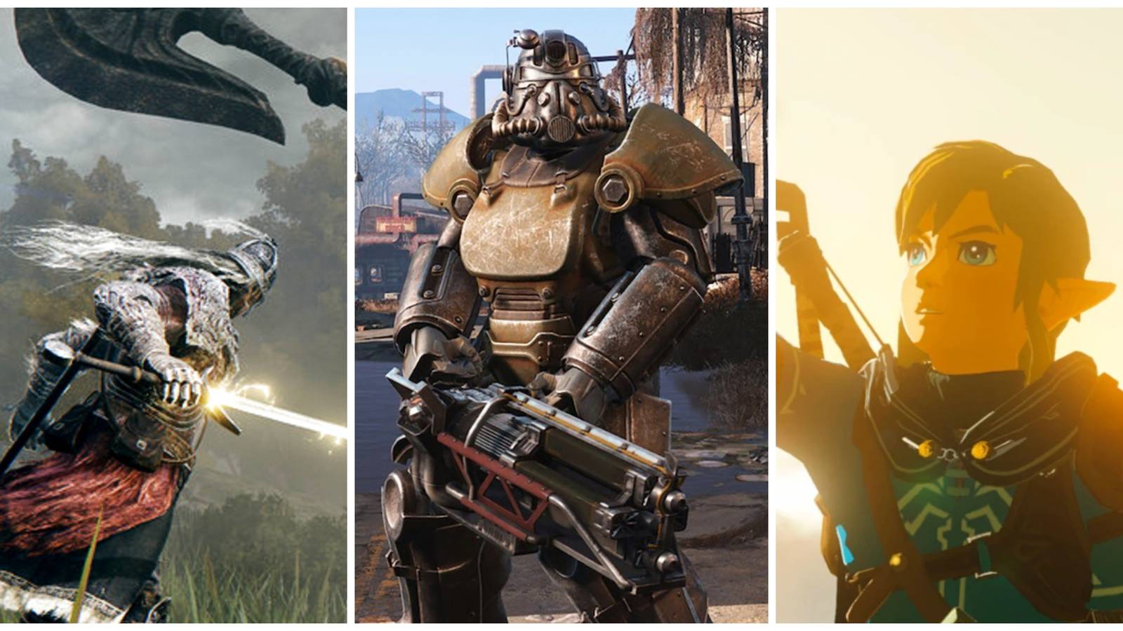 elden ring, fallout 4, tloz tears of the kingdom