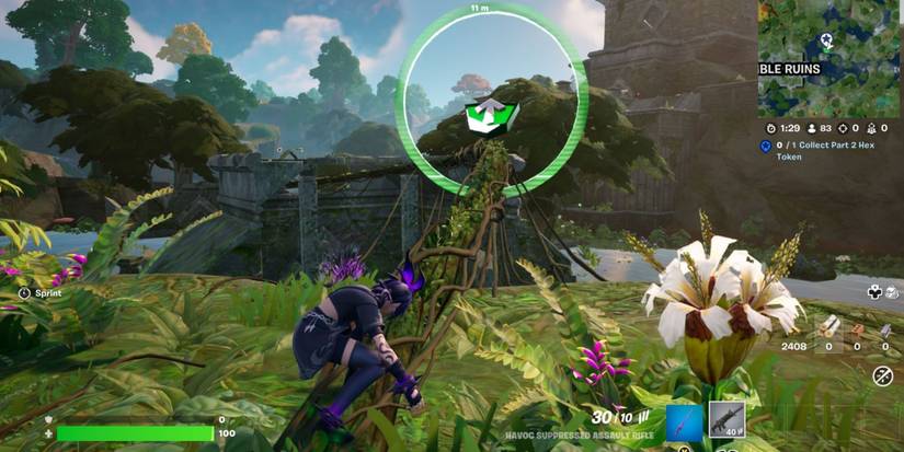 collecting level up token on the vine rail