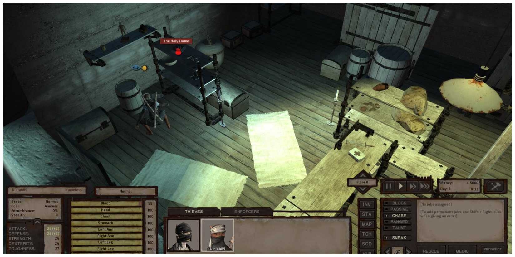 Kenshi inside a building