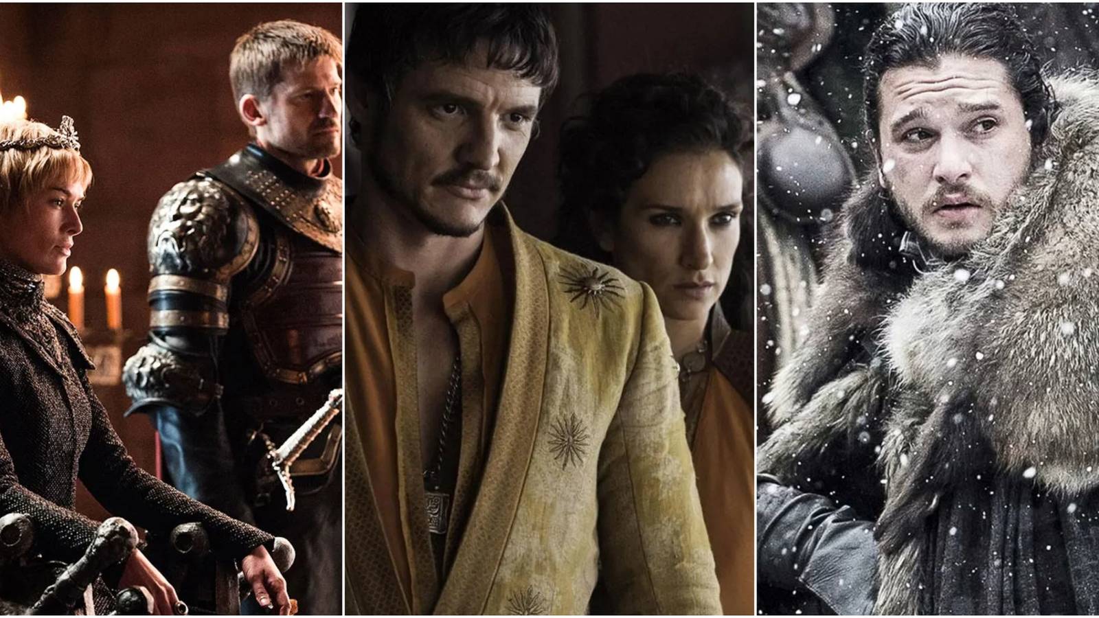 Image showing Cersei and Jaime Lannister Oberyn Martell and Ellaria Sand and Jon Snow/ Aegon Targaryen in Game of Thrones.