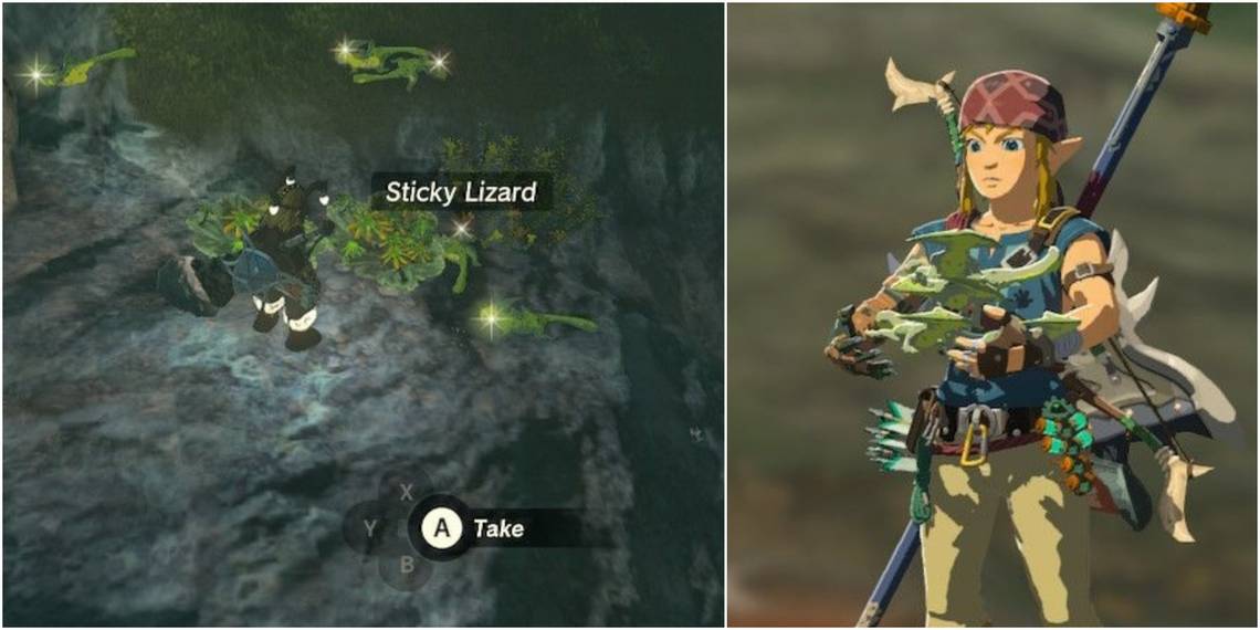 Zelda: Tears of the Kingdom - Dónde conseguir Lagartijas Pegajosas