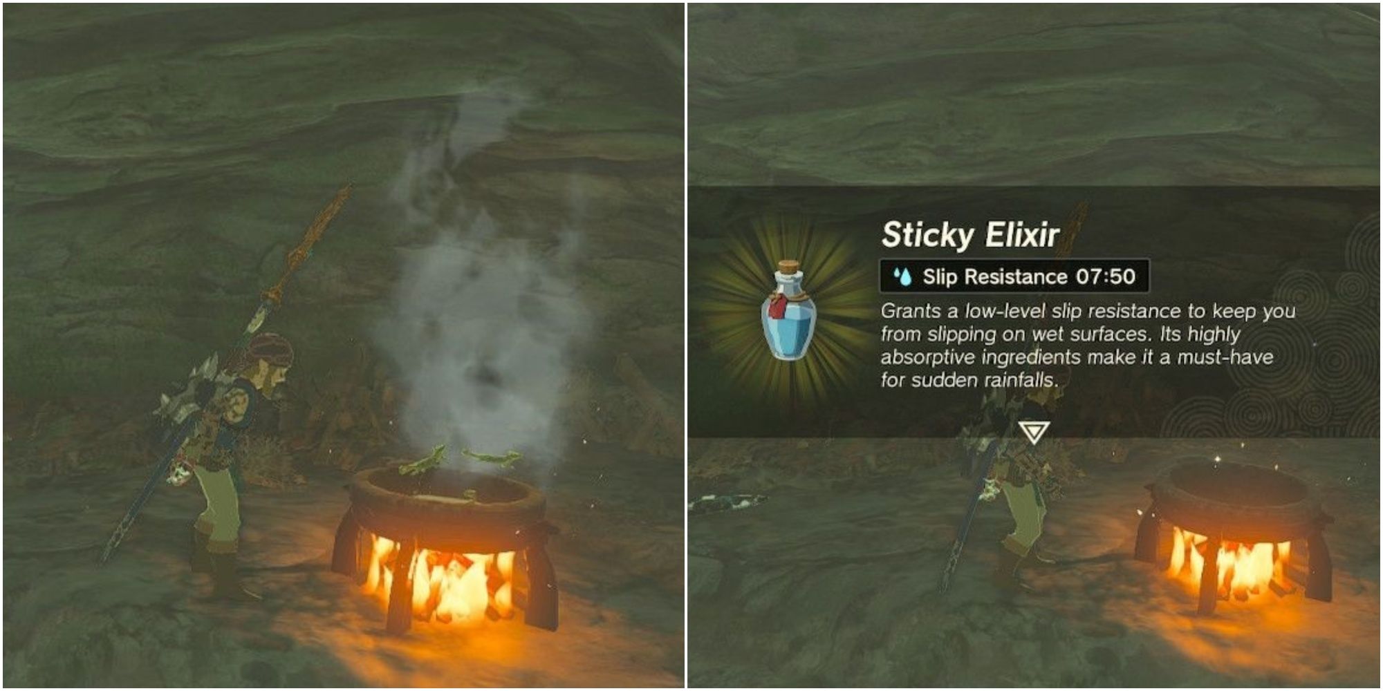 cooking a sticky elixir with a cooking pot