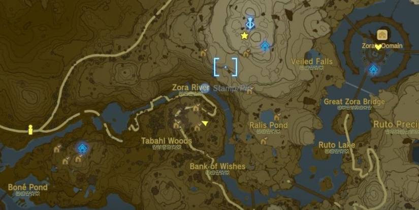 map of the lanayru region near zora's domain