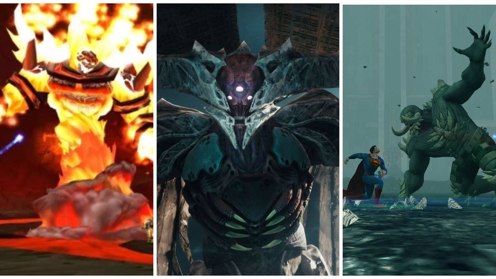 world of warcraft raid, destiny oryx raid, dc universe online superman vs doomsday raid