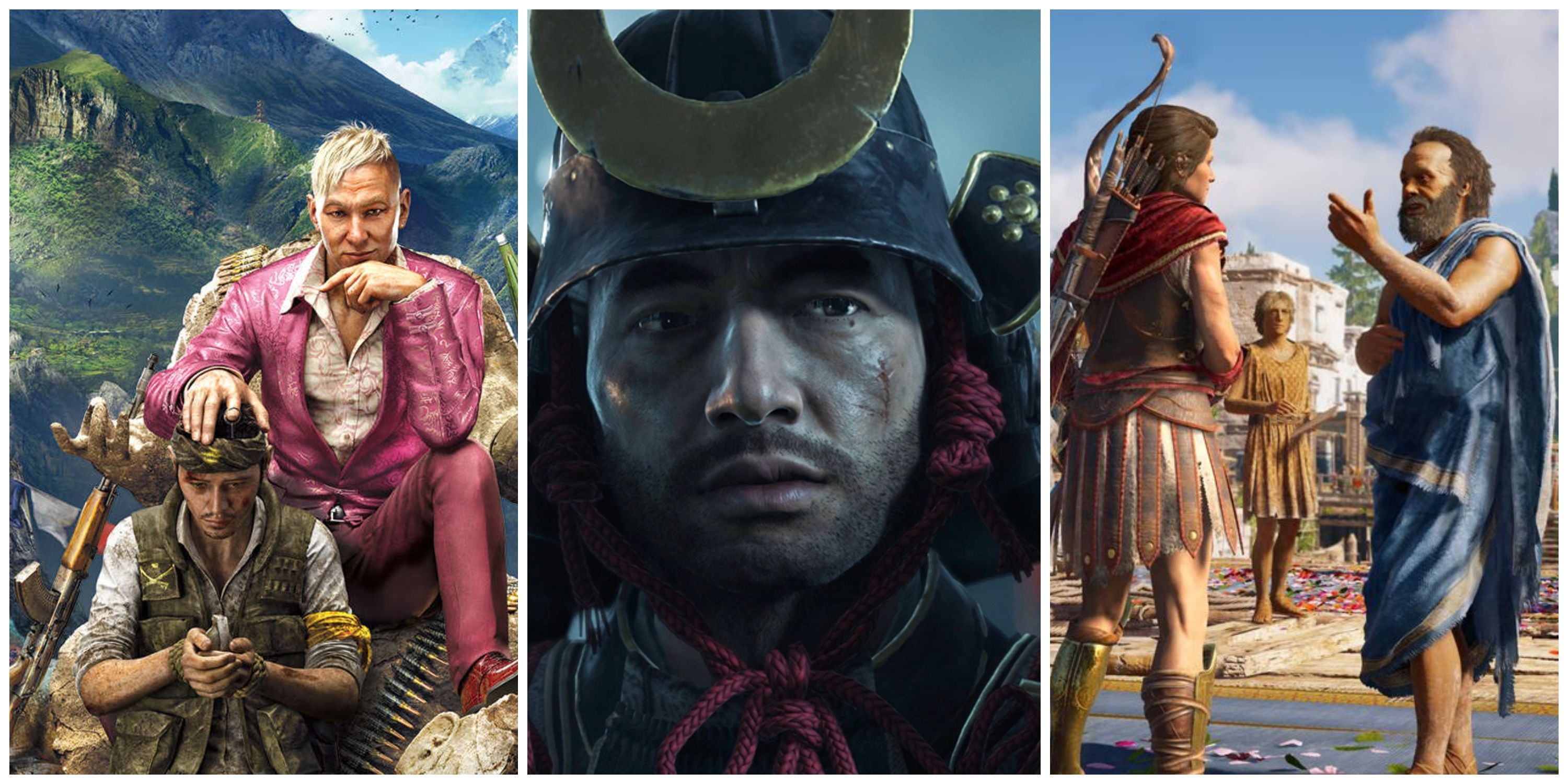 pagan min far cry 4, jin sakai ghost of tsushima,  kassandra assassin's creed odyssey