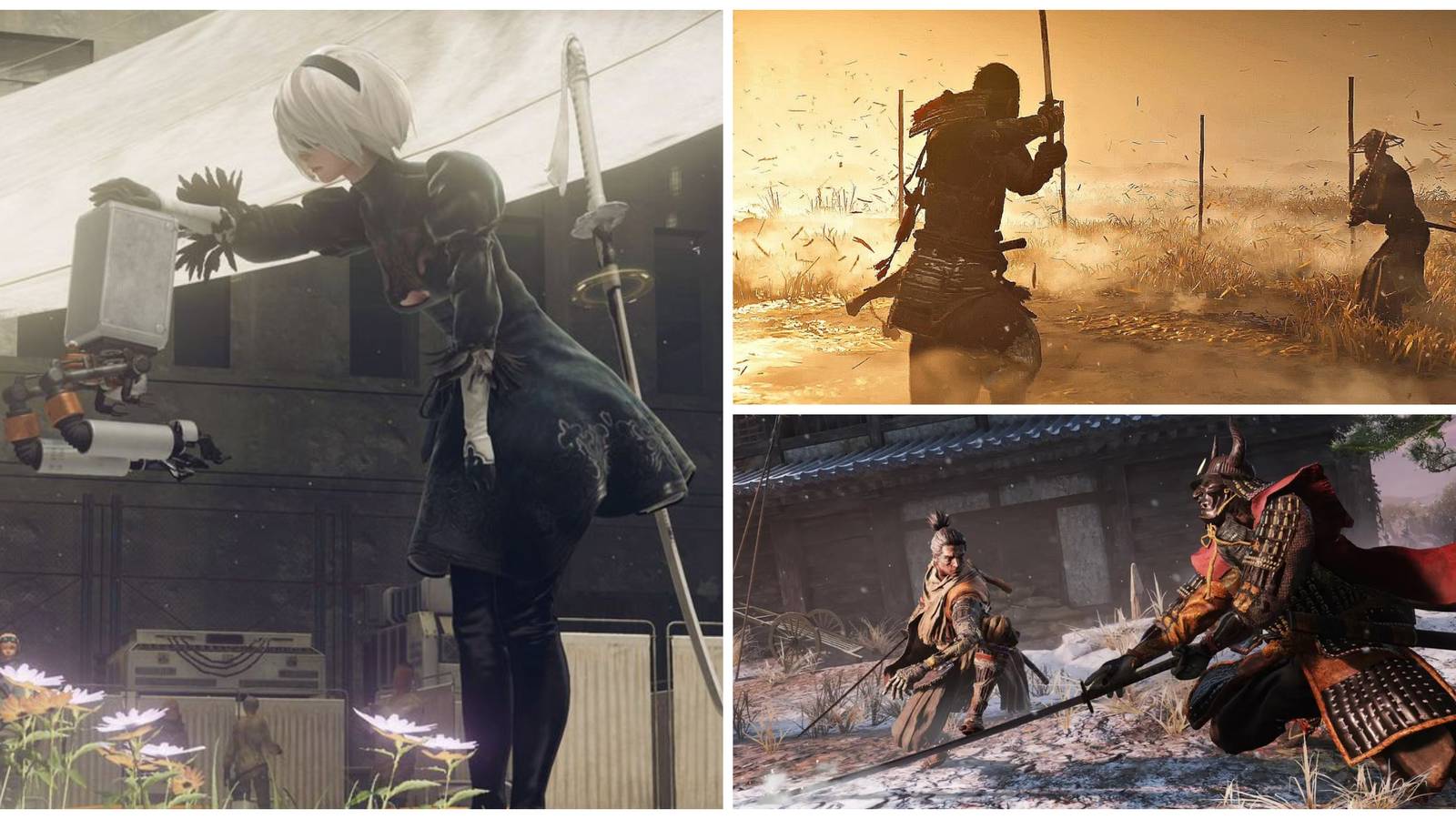 nier: automata, sekiro: shadows die twice, ghost of tsushima