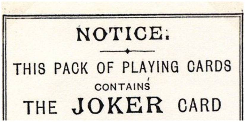 Deck of Cards Joker Notice