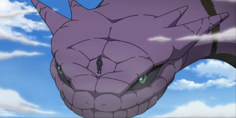 Manda Being Summoned By Orochimaru In Naruto