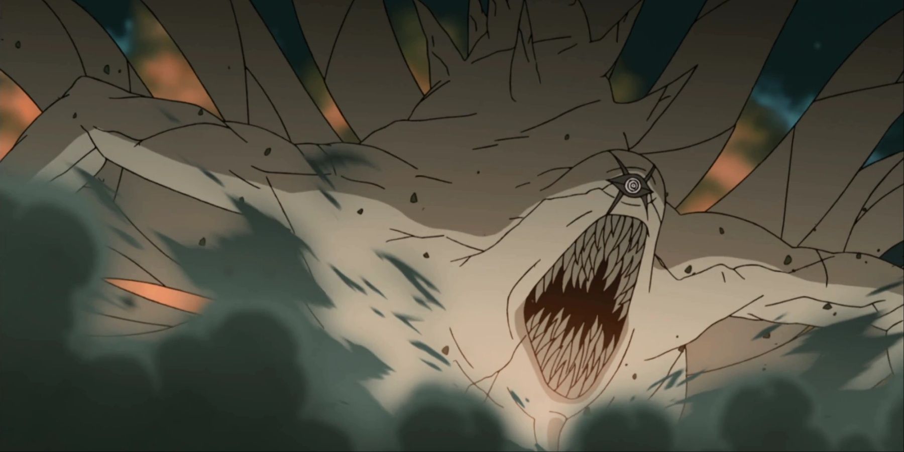 The Ten-Tails Screaming At the Allied Shinobi Forces In Naruto