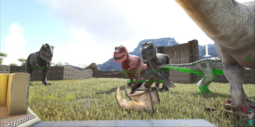 group of rexes in base