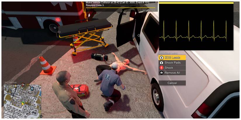 Flashing Lights EMS gameplay helping patient