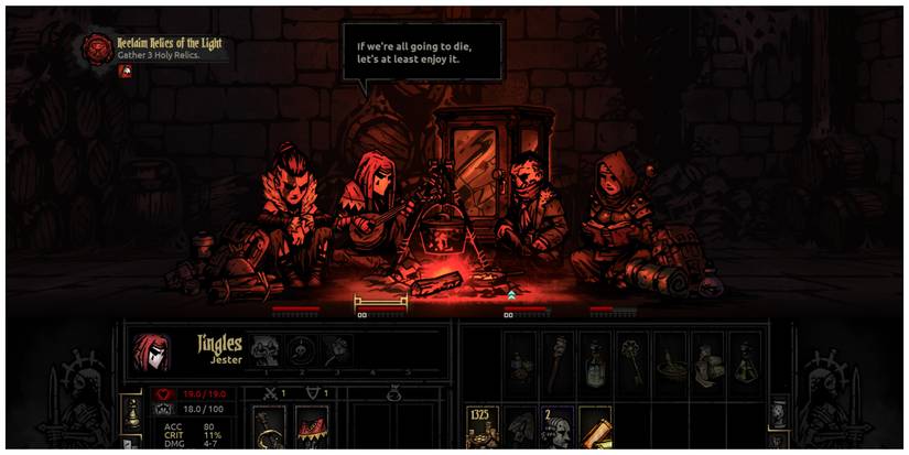 Darkest Dungeon camp gameplay