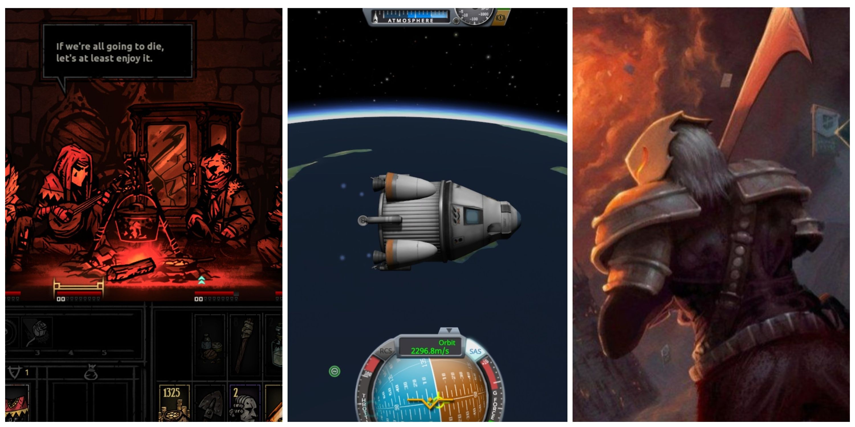 Best Early Access Games That Made It To 1.0 (Featured Image) - Darkest Dungeon + Kerbal Space Program + Slay The Spire