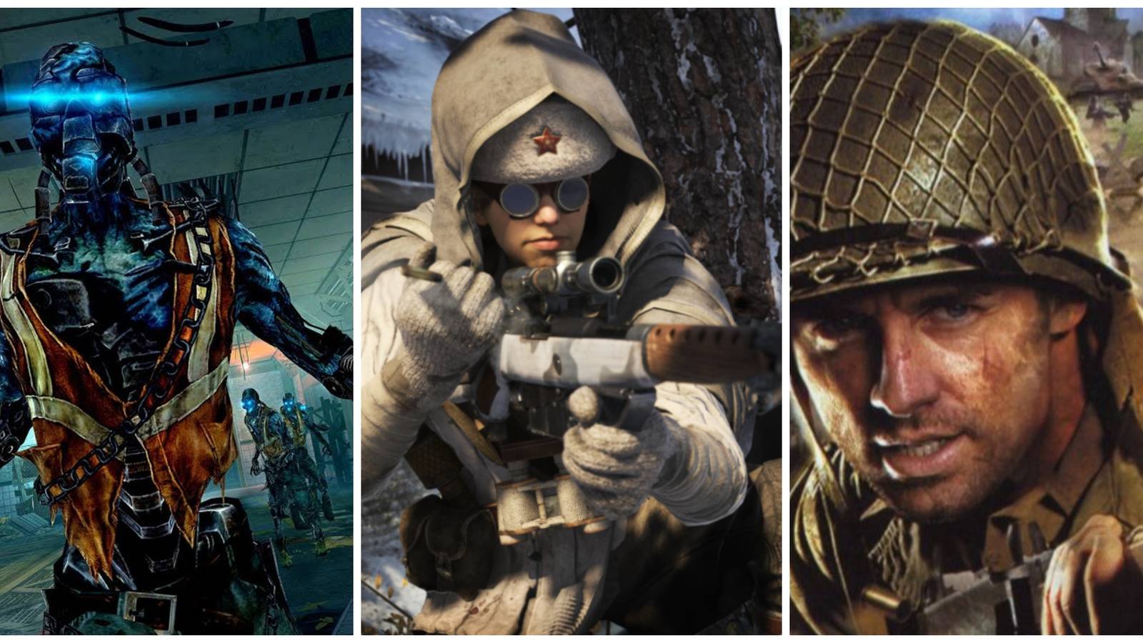 call of duty online cyborg zombie, call of duty vanguard and original call of duty