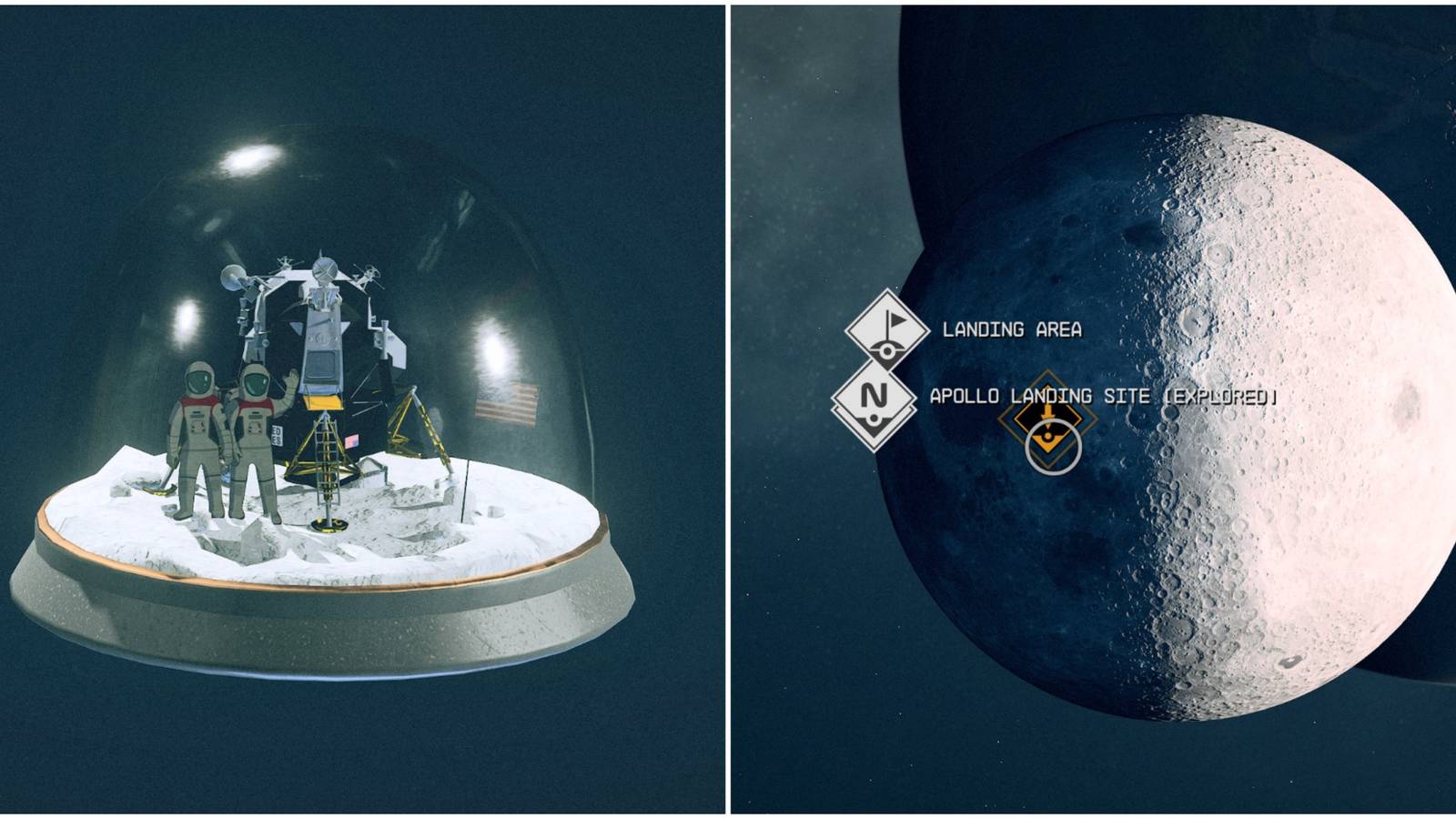 collectible snowglobe and moon surface