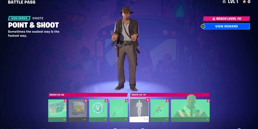 indiana jones using point and shoot emote