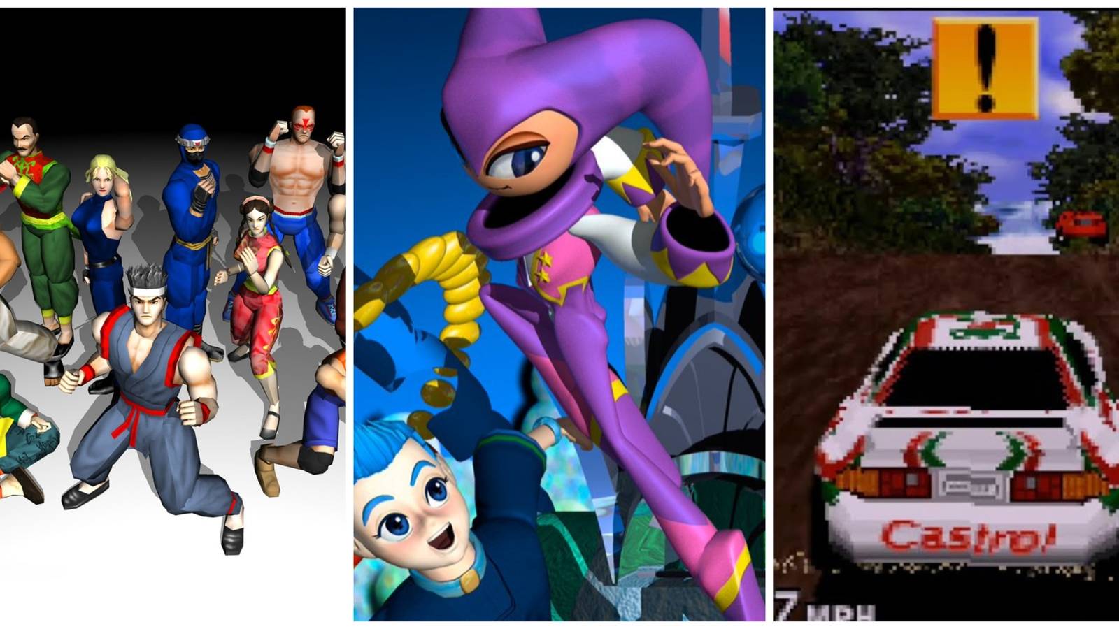 Sega Saturn games Nights into dreams virtua fighter 2 sega rally chanpionship