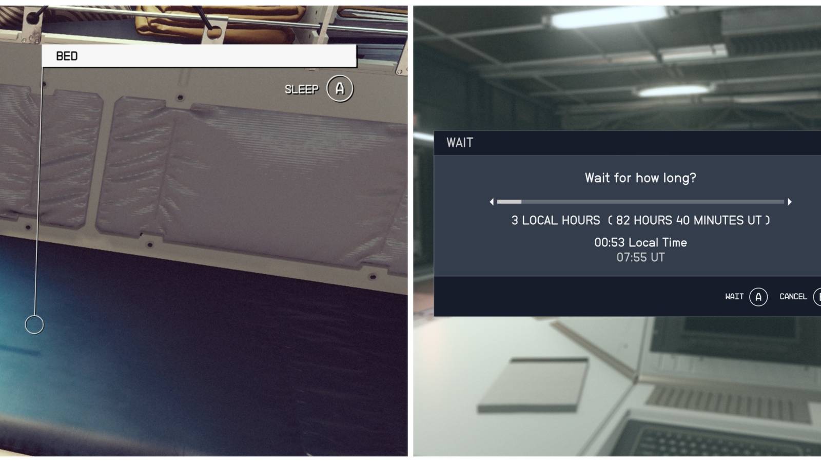 resting to change time of day in starfield